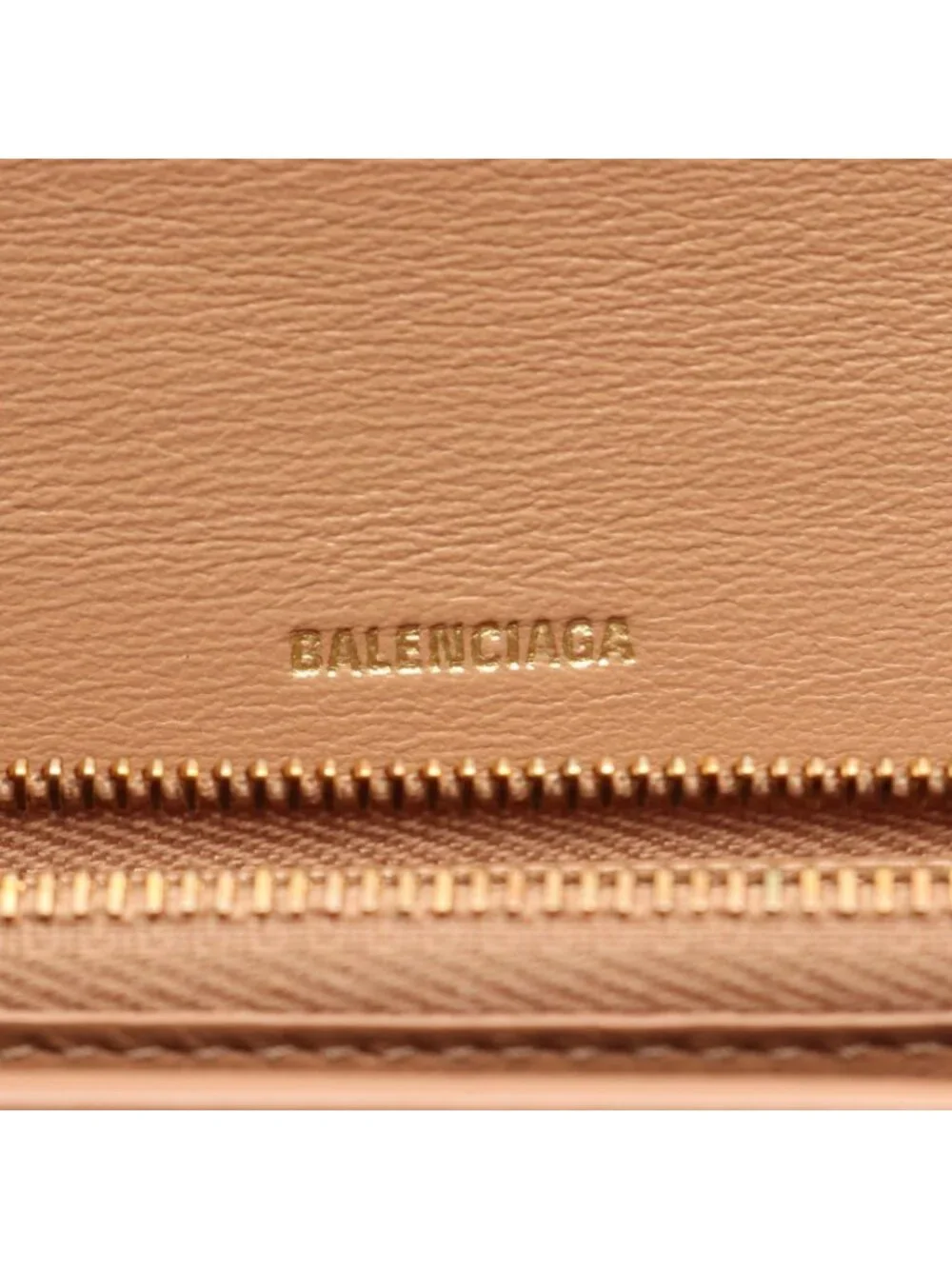 Balenciaga Bifold Wallet Envelope Slim Continental Beige Leather